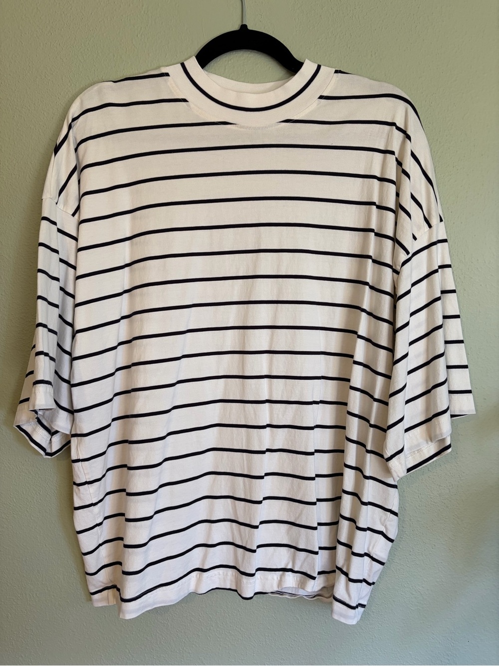 COS White T-Shirt with Black Horizontal Stripes